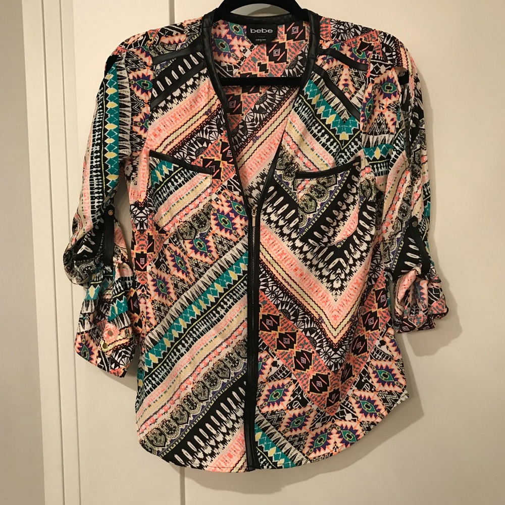 BeBe 3/4 sleeve zip top
